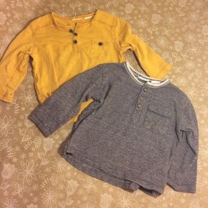 Two Boy’s long sleeve tops shirts 6-12 months